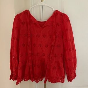 red long sleeve shirt